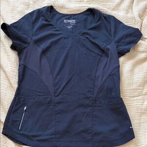 Grey's Anatomy Charcoal Grey Short Sleeve V-Neck Scrub Top